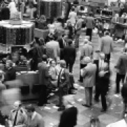 Toronto Stock Exchange, trading floor, 1981