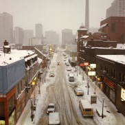 Elm Street, Toronto, winter, 1982,