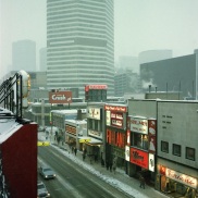Toronto, Yonge Street, winter, 1982,