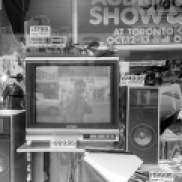 television, Sam the Record Man, Yonge Street, Toronto, 1984,
