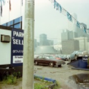 Toronto, skyline, car lot, 1982,